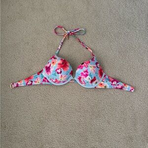 Victoria’s Secret Floral Light Blue Super Push-Up Bikini Top